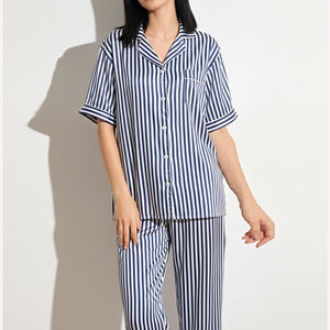 ชุดนอนผ้าฝ้ายสองชิ้นนุ่มสบายสำหรับผู้หญิงชุดนอนด้านหน้าน้ำหนักเบาระบายอากาศได้ดี - Product Image 5