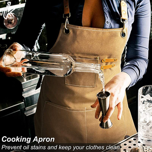 Wholesale <b>Apron</b> With Removable Adjustable Strap <b>Work</b> <b>Apron</b> Durable Washed Canvas Chef <b>Apron</b> - Product Image 2