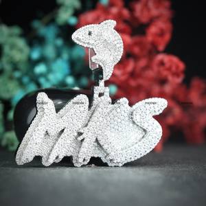 Joyería Hip Hop Personalizada, Colgante con Letra con Incrustaciones, Plata de Ley 925, Diamante Moissanite D VVS, Colgante con Inicial para Hombre y Mujer - Product Image 5