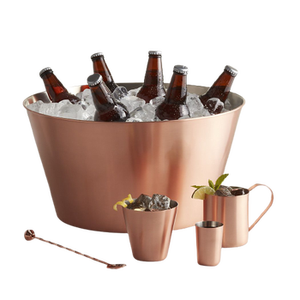 Baignoire rectangulaire en cuivre élégante au design fait à la main, parfaite pour les fêtes à l'hôtel et vaisselle élégante en forme de rectangle avec poignée - Product Image 5