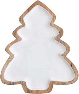 Plateau gastronomique en bois avec assiettes rondes pour apéritifs Accent de table rustique Décoration intérieure unique Pièce élégante - Product Image 5