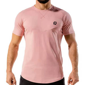 เสื้อยืดคอกลมทรงสปอร์ต แห้งเร็ว ผ้าแคนวาส สำหรับผู้ชาย ออกแบบเองได้ ทรงเข้ารูป ไร้ตะเข็บ แขนสั้น แห้งเร็ว โลโก้ด้านหน้า - Product Image 1