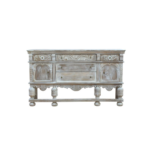 Buffet en bois à 2 portes et 5 tiroirs avec surface polie, armoires à fermeture douce, conçu pour les intérieurs de restaurants et d'hôtels haut de gamme - Product Image 3