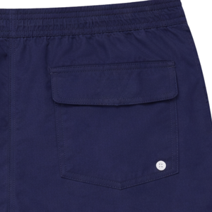 Shorts de bain décontractés bleu marine pour hommes, séchage rapide, légers, écologiques, vêtements de plage, taille élastique, cordon de serrage, poches latérales, été - Product Image 4