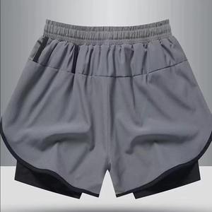 Pantalones cortos deportivos informales para hombre, de secado rápido, holgados, de dos piezas, para entrenamiento, Fitness, vacaciones, sólidos, ecológicos - Product Image 4