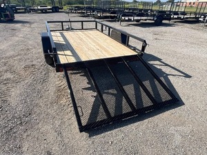 Heavy Duty <b>Farm</b> Yard Garden 10 Ft X 72 In ATV Utility <b>Trailer</b> Black Metal Frame Wood Deck Open Side Rails - Product Image 6