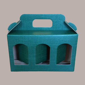 10 pièces boîte en carton de soie verte 190x60H120mm matériau recyclé pour 3 pots de sauces crèmes huile de vernis à ongles ou cils - Product Image 1