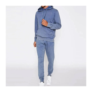 Sudaderas con capucha de lavado ácido con estampado de 100% algodón y logotipo personalizado, pantalones de chándal acampanados apilados Unisex, chándal, sudadera con cremallera y conjunto de Jogger - Product Image 2