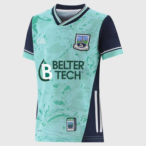 เสื้อฟุตบอลผ้าโพลีเอสเตอร์ชุดเล่นฟุตบอล GAA ชุดเล่นฟุตบอลผ้าโพลีเอสเตอร์100% ชุดเสื้อผ้าชั้นนำดีไซน์สีพื้นมีบริการ OEM - Product Image 1