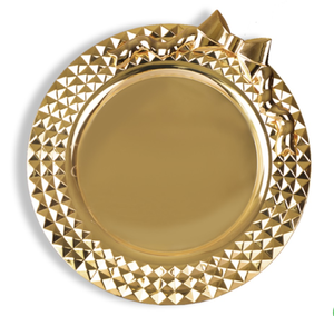 Finition brillante argentée Plateaux de service ronds Design élégant en gros Assiette de service en métal pour la maison Hôtel servant décoratif - Product Image 4