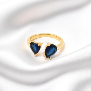 New Arrival Tanzanite Quartz Pear and Heart Gemstone <b>Adjustable</b> <b>Ring</b> For Women Wholesale <b>Ring</b> Jewelry - Product Image 1