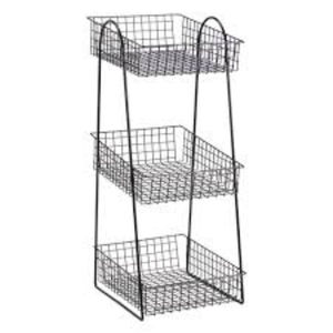 Trending <b>Black</b> Color Metal Iron Wire Fruits <b>Basket</b> <b>With</b> 3 Tier Durable for Home Dining Table Fruits <b>Storage</b> <b>Basket</b> - Product Image 1