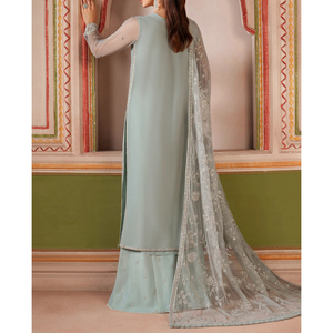 Elegant <b>Women</b> Shalwar Kameez <b>Suit</b> with Embroidered Cotton Silk Casual Kurta Straight <b>Trousers</b> Matching Dupatta for Daily Wear - Product Image 6