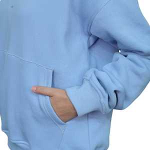 Sweat à capuche surdimensionné bleu bébé femme pull confortable et doux à manches longues pour Streetwear décontracté - Product Image 5
