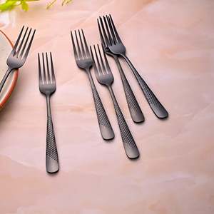 Black Flame Eco-Friendly Stainless Steel <b>Forks</b> and Salad <b>Forks</b> (Set of 6) for Home and Restaurant Use - Product Image 6