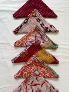 Serviettes Kantha assorties en coton pour table à manger, lot de serviettes en gros, serviette de table réutilisable assortie - Product Image 3