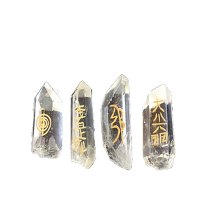 Usui เรกิคริสตัลใสจุดธรรมชาติฮวงจุ้ยเรกิสัญลักษณ์ชุดหินธรรมชาติ Healing usui คริสตัลเรกิอัญมณีขายส่ง - Product Image 1