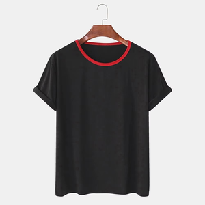 High Quality Wholesale Spandex/Cotton Casual Solid Knitted Regular Fit <b>T</b>-<b>Shirts</b> for <b>Men</b> Plain Custom DTG Printing <b>White</b> Blank - Product Image 1