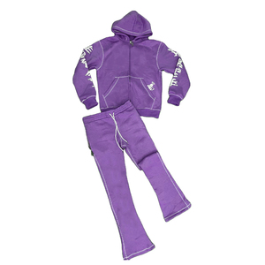 Survêtement pour homme personnalisé avec cristaux en strass, style décontracté, impression technique, sweat-shirt - Product Image 3