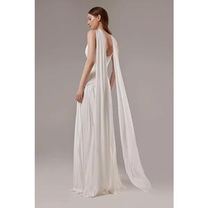 Jupe plissée en soie de haute qualité Robe de mariée corset en satin ivoire - Product Image 2