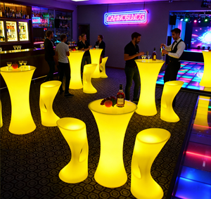 Chaise <span class=keywords><strong>de</strong></span> <span class=keywords><strong>bar</strong></span> lumineuse à LED rechargeable avec télécommande - 16 couleurs changeantes, mobilier d'extérieur pour cocktails/club/soirée <span class=keywords><strong>de</strong></span> mariage - Product Image 5