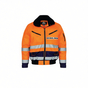 High-Viz Orange/Navy PREVENT <b>Pilot</b> <b>Jacket</b> Raincoat for Enhanced Visibility - Product Image 2