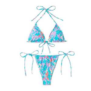 Vente chaude Nouvel ensemble de bikini coupe haute imprimé pour femmes avec soutien-gorge et culotte sans couture à motif animal - Product Image 5