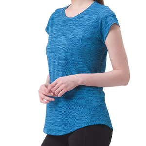 Camiseta para correr de algodón orgánico 100% para mujer, camisetas deportivas ajustadas ligeras transpirables sostenibles para mujer - Product Image 3