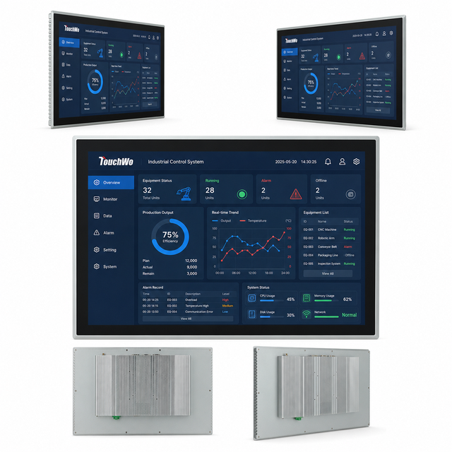 DM215 21.5" Fanless Industrial Touch Panel PC IP65 Front Capacitive Touch All in One PC Win/Linux/Android Embedded HMI Monitor