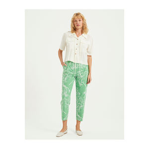 กางเกง & กางเกงขายาวผ้าฝ้ายผสมลวดลายของผู้หญิง - Product Image 3