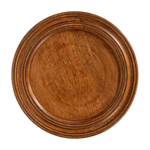 Assiette de charge en bois naturel Élégante assiette de charge de mariage décorative de 13 pouces de diamètre Notre assiette de service de décoration - Product Image 2