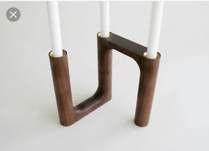 Centre de table en bois, candélabre moderne en bois, porte-bougie horizontal, porte-bougie en bois fait main, bois massif - Product Image 2