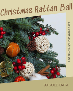 99 Ornaments de Noël en rotin rustique faits à la main, en osier naturel durable et écologique, vente en gros - Product Image 6