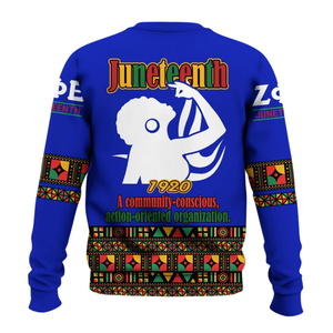 Sudadera con Cuello Redondo de la Hermandad Zeta Phi Beta, Azul, Letra Griega 1920, Ropa para Mujer, Sudadera de Forro Polar Bordada - Product Image 2