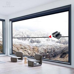 Ventanas Corredizas Retráctiles Insonorizadas de Fábrica, Ventanas Verticales Eléctricas de Aluminio con <span class=keywords><strong>Perfil</strong></span> para Balcón Exterior con Mosquitera - Product Image 1