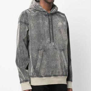 Sweats à capuche délavés à l'acide de base pour hommes, sweats à capuche pour hommes avec logo personnalisé, vente en gros OEM - Product Image 3
