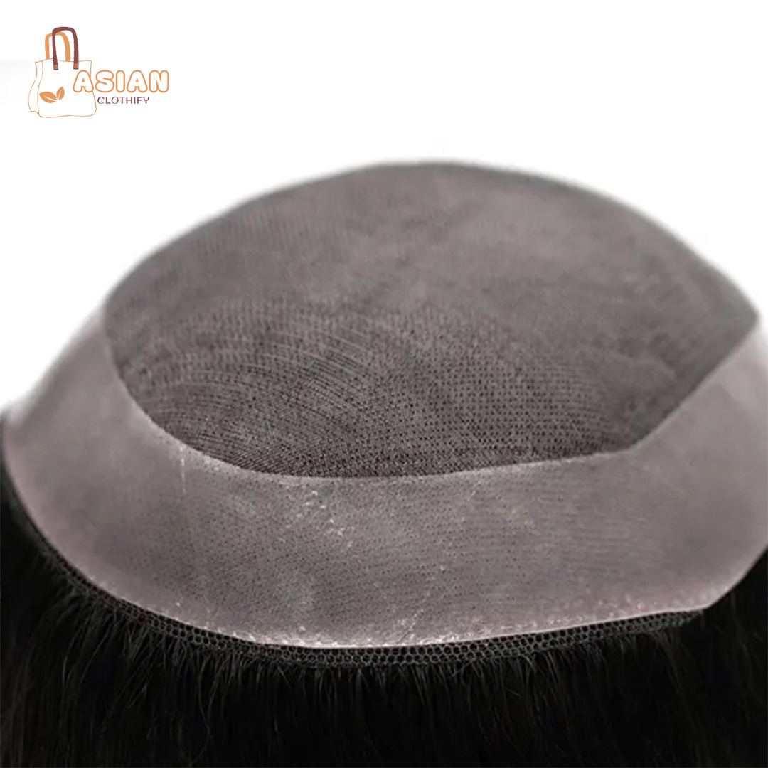 8 Inch Men's Wig New Design Natural Synthetic Black Hair Toupee Brazilian Hair Type Best Market Price Handsome Men's Wig