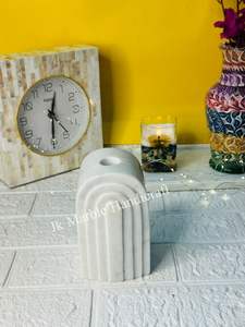 Vente chaude de qualité supérieure fait à la main blanc albâtre marbre bougeoir meilleur prix décoration de la maison pour noël autre - Product Image 2