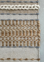 Tapis indien moderne multi-textures en chanvre et coton, fait main, à rayures multi-texturées, tissé plat, réversible, lavable, pour la maison et l'hôtel, tressé