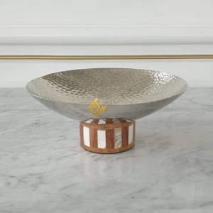 Admirable Table Décoration Mariage et Événements Centre De Table Bol Avec Base En Marbre Blanc Vaisselle De Style Japonais Bol De Serveur De Nourriture - Product Image 6