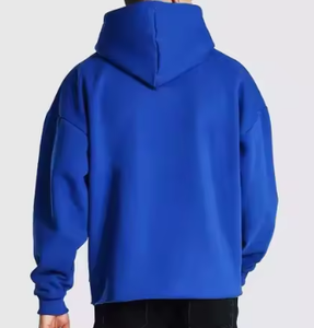 Custom Comfortable <b>Men</b> French Terry No String Design Cotton 400 GSM Blank Heavyweight Hoodies - Product Image 4