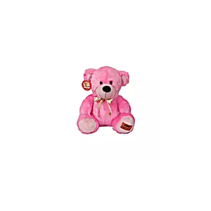 Oso de peluche esponjoso con lazo para cuello, osito de peluche en color rosa de fabricación a buen precio