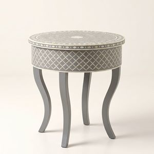 High Selling Luxury <b>grey</b> Bedside Table with Bone Inlay Design Traditional Home Furniture for Bedroom Living Room Designed India - Product Image 2