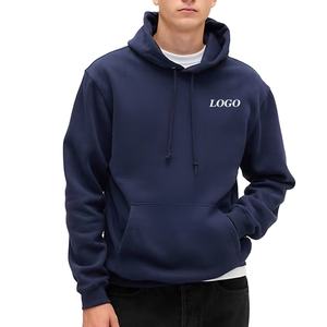 Sweat à capuche pour homme, coupe décontractée, couleur unie, design basique avec poches kangourou et logo personnalisable, vêtements décontractés, design avec capuche, 2026 - Product Image 1