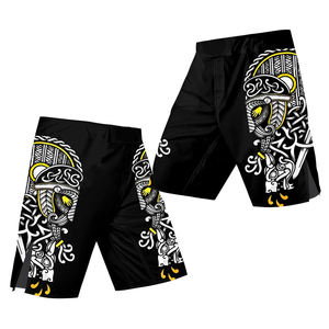 กางเกง MMA แบบยืดพิมพ์ลายแบบซับลิเมชั่นสั่งทำขายส่ง ชุดป้องกันการบาดเจ็บสำหรับฝึกศิลปะการต่อสู้ กางเกงสำหรับฝึกซ้อมและต่อสู้ 100% - Product Image 3