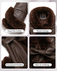 Chaquetas de piel sintética hechas a medida para mujer, precios razonables, recién llegadas, chaqueta de cuero de moda de alta calidad, chaquetas de cuero de invierno - Product Image 6