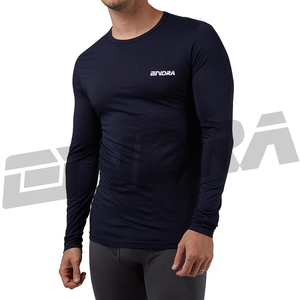 <b>Blue</b> colour fitted tshirt for <b>men</b> full sleeve made with breathable stretch fabric slim fit comfort gym casual wear daily style - Product Image 1