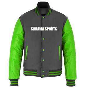 Veste universitaire unisexe personnalisée avec broderie OEM, 100% laine, écologique, streetwear d'hiver, veste de baseball, veste universitaire bicolore contrastée - Product Image 1