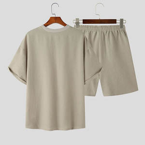 Ensemble T-shirt et short pour homme, vêtements décontractés, personnalisation avec logo, ensemble deux pièces, costume d'été pour homme - Product Image 2