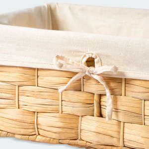 Tienphong vente en gros 2024 panier rectangulaire en osier de jacinthe d'eau tissé à la main lot de 2, multi-usage pour la maison et l'étagère - Product Image 5